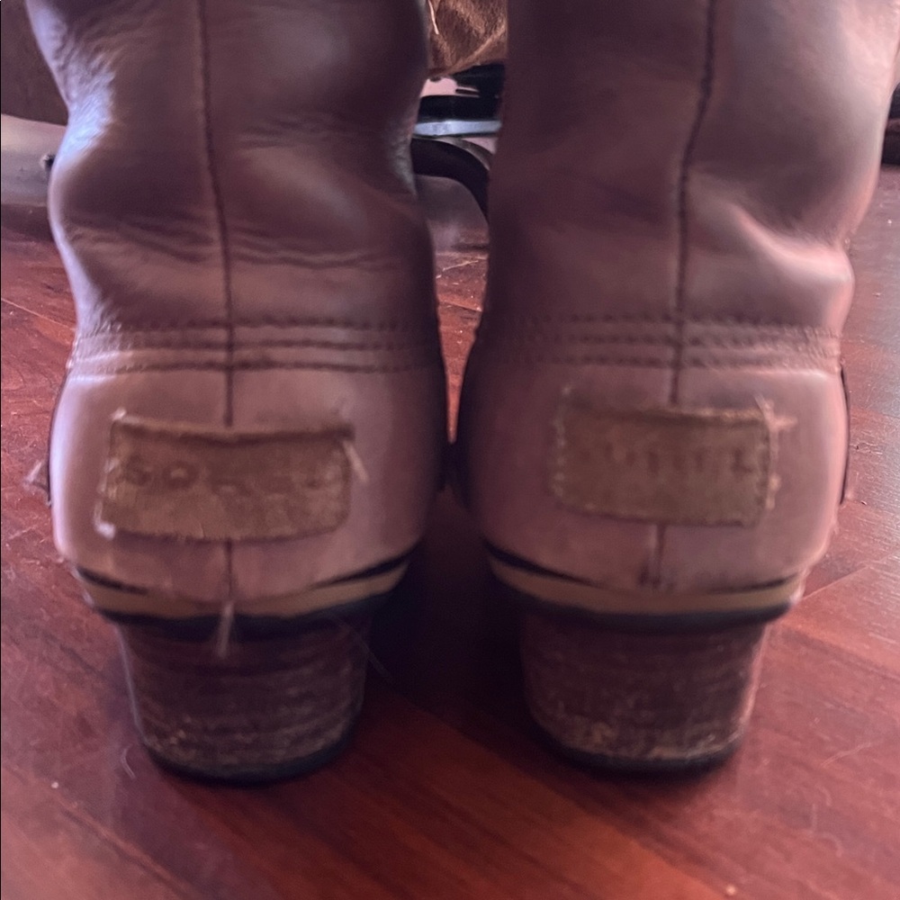 Sorel Dark Brown with Gray Leather Slimpack Tall Boots - Picture 13 of 13